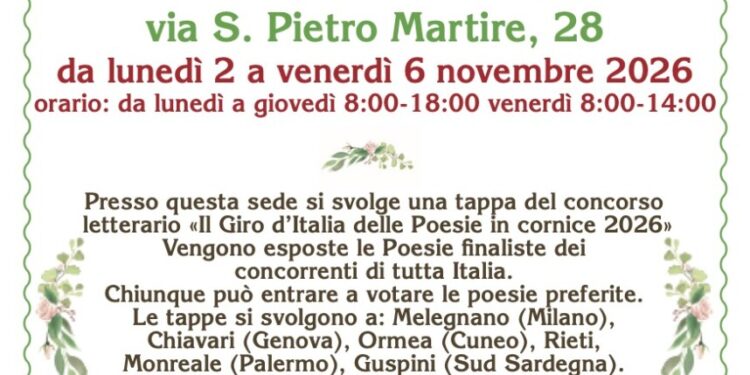 Tappa a Rieti per “Il Giro d’Italia delle Poesie in cornice”